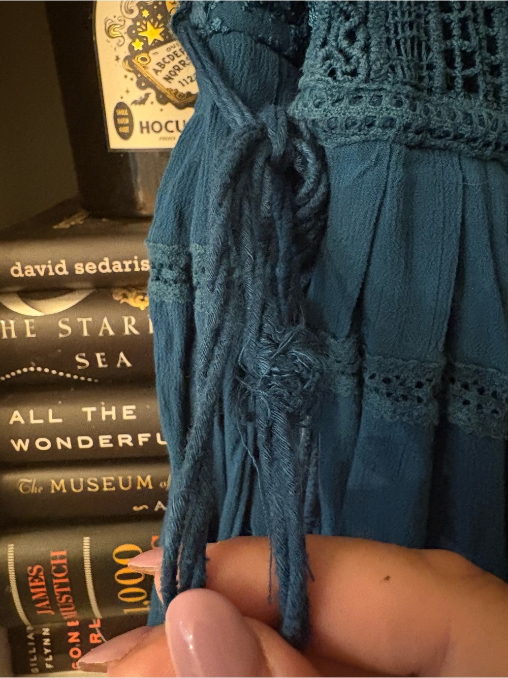 Free People Emily Crochet Mini Dress in Teal. MAKE ME AN OFFER! - Picture 5 of 5